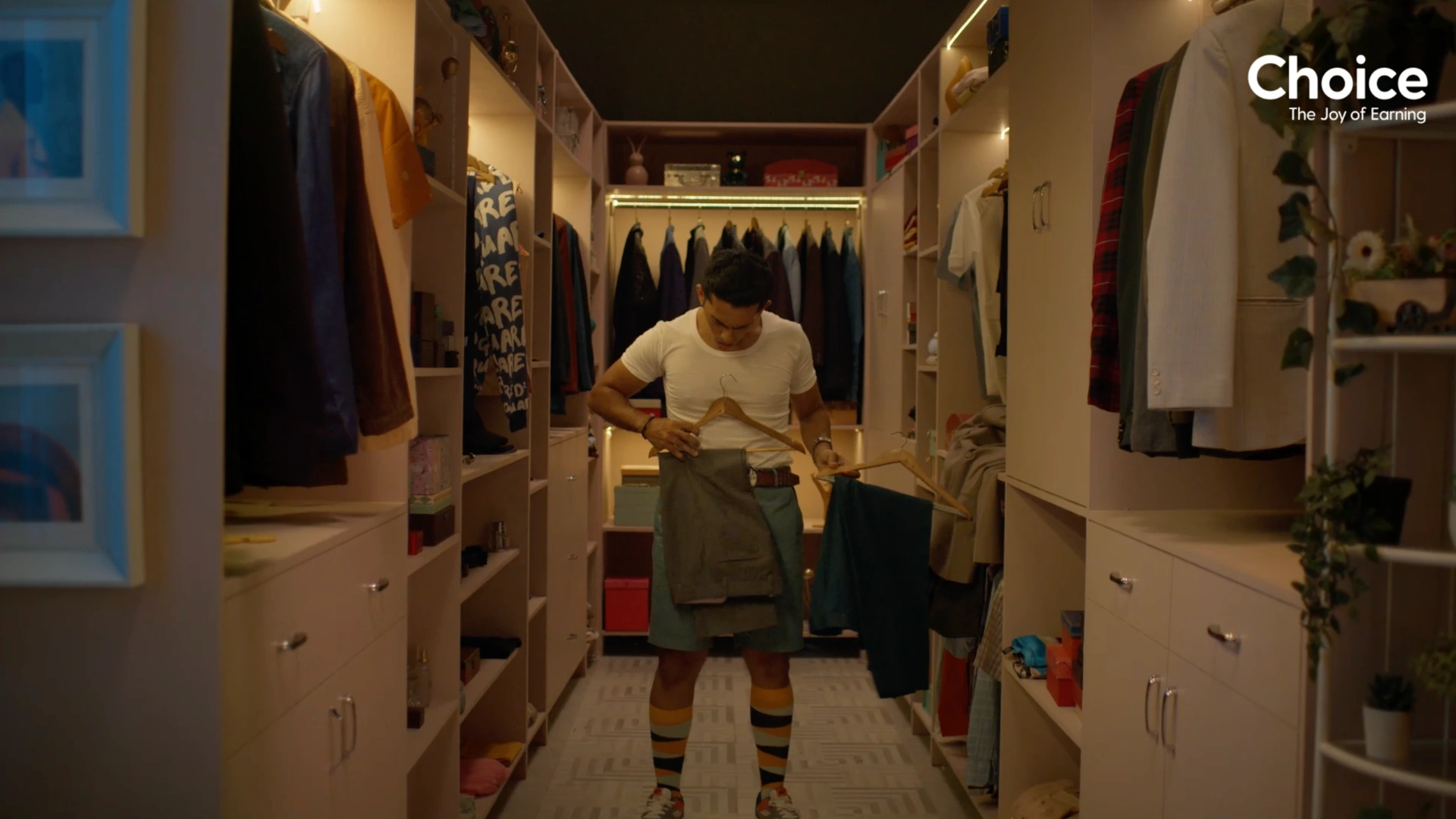 Walk in closet set of an Ad film