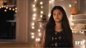 girl portrait diwali lights background emotional indian home lighting