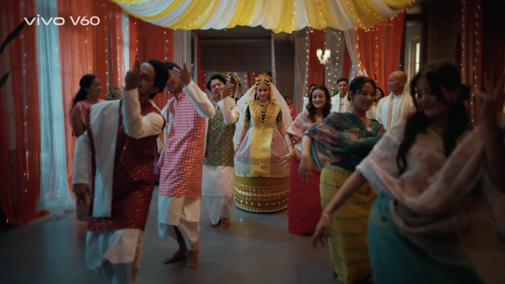 thabal chongba dance group circle manipuri wedding indoor decor