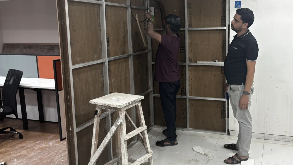 Acoustic execution process for soundproof content studio construction
