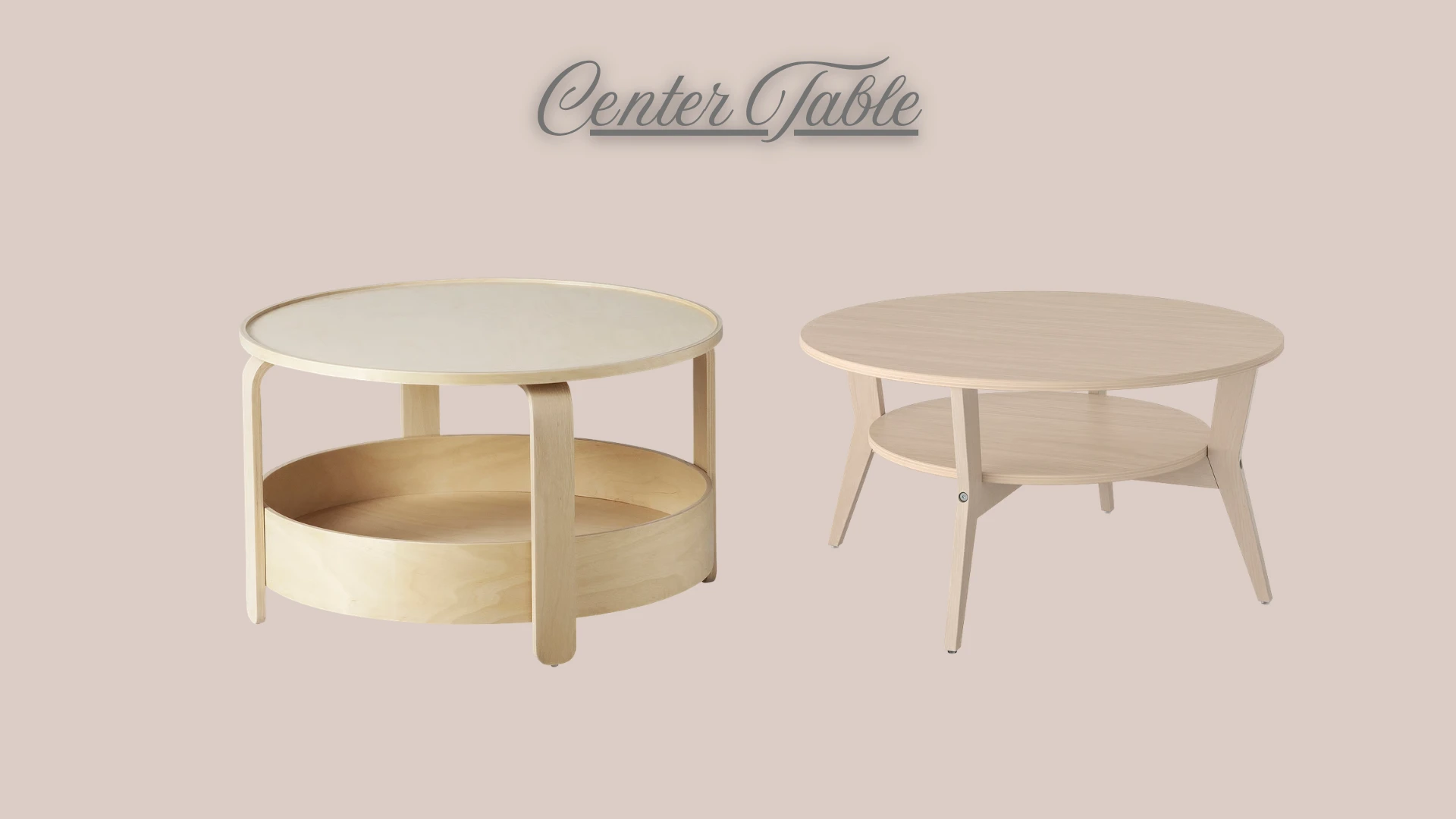 Minimal lightwood center table references for podcast studio lounge setup