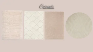 Neutral carpet and rug options for modern podcast and creator studio interiors