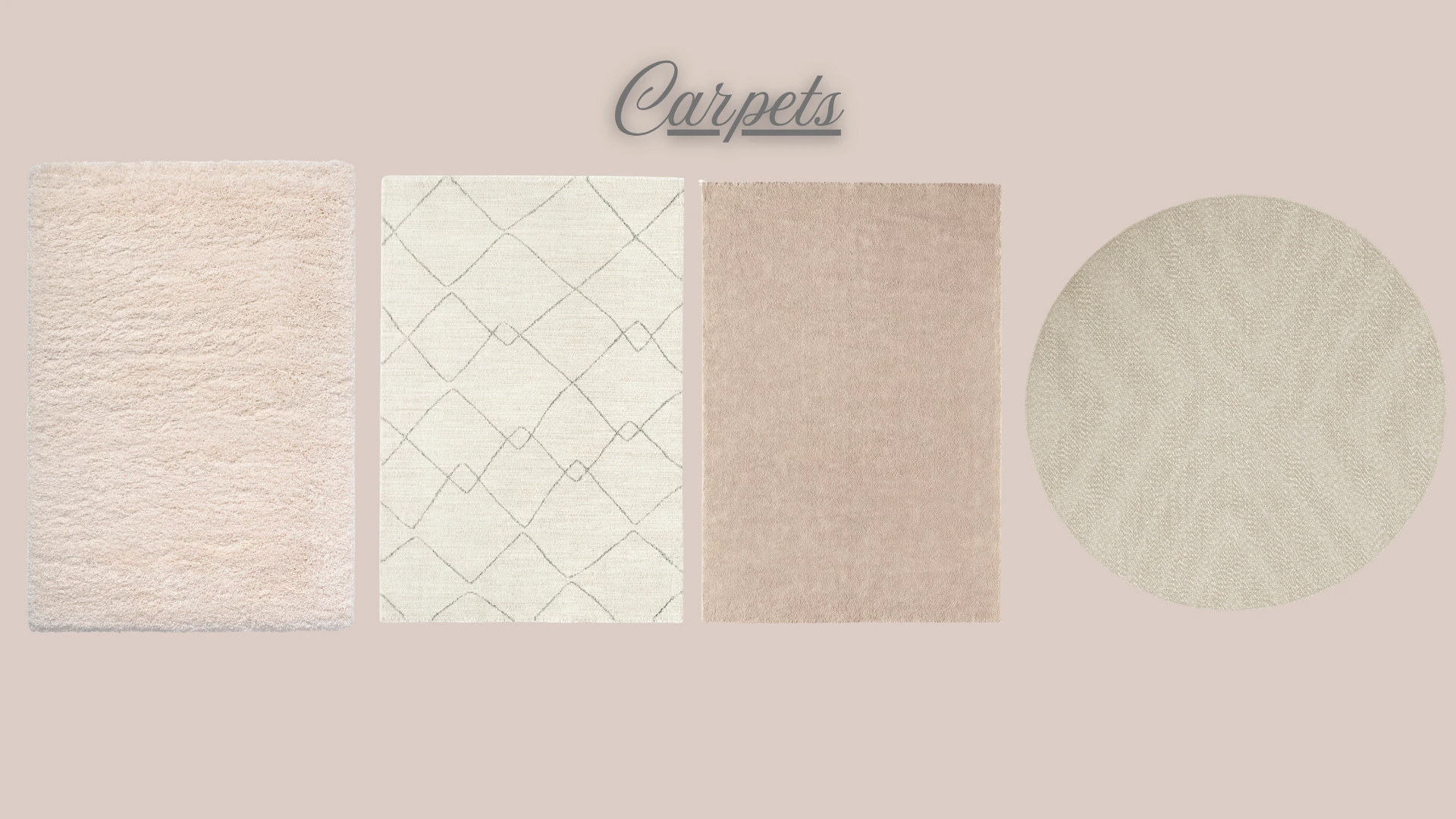 Neutral carpet and rug options for modern podcast and creator studio interiors