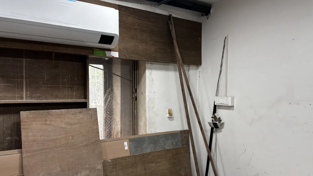 Raw studio site condition before soundproofing and interior execution
