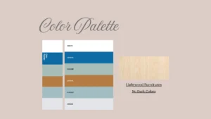 Soft neutral and pastel color palette reference for a soundproof creator studio designed by Set Craft