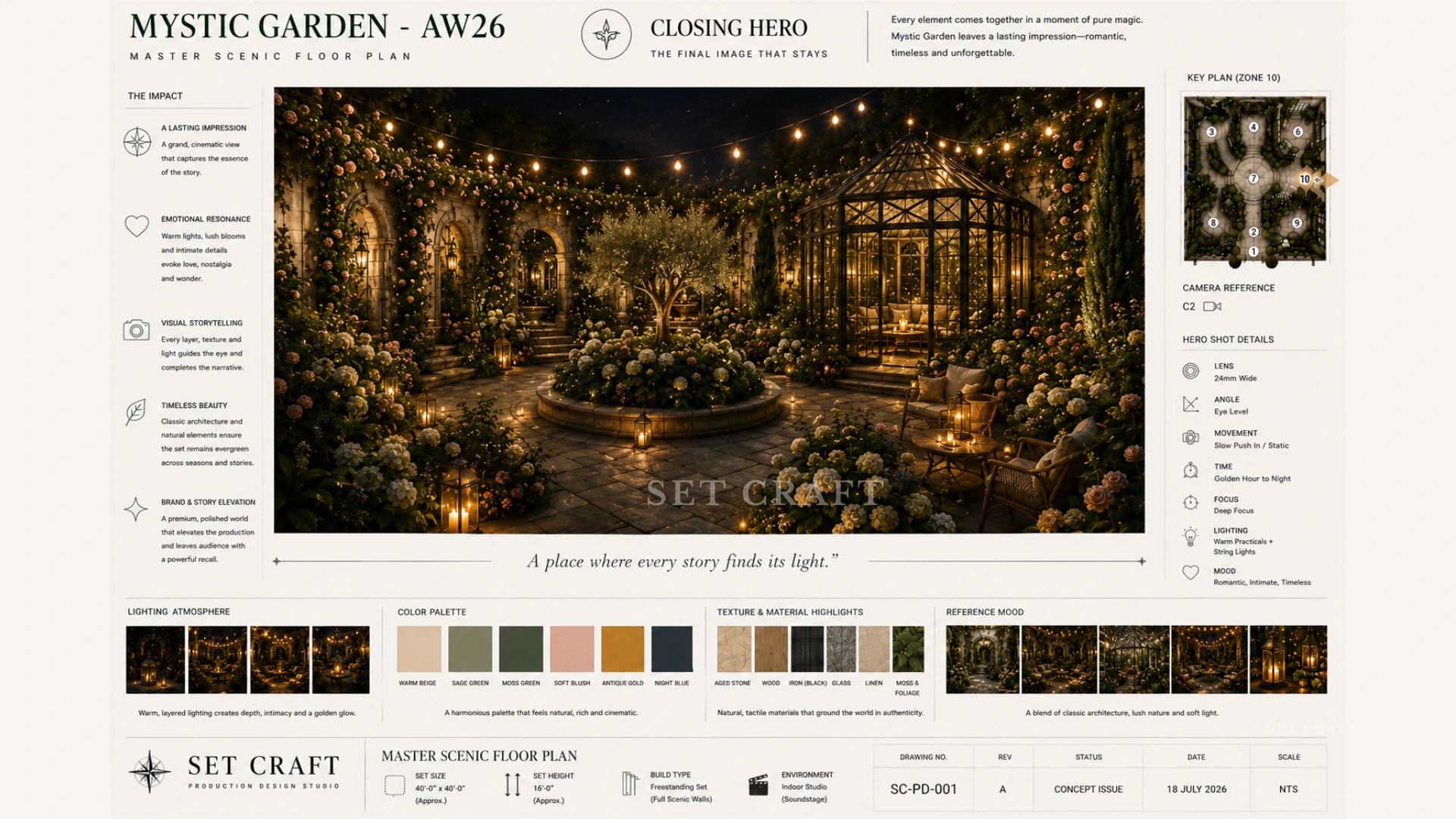Mystic Garden AW26 fashion production design study by Set Craft Atelier