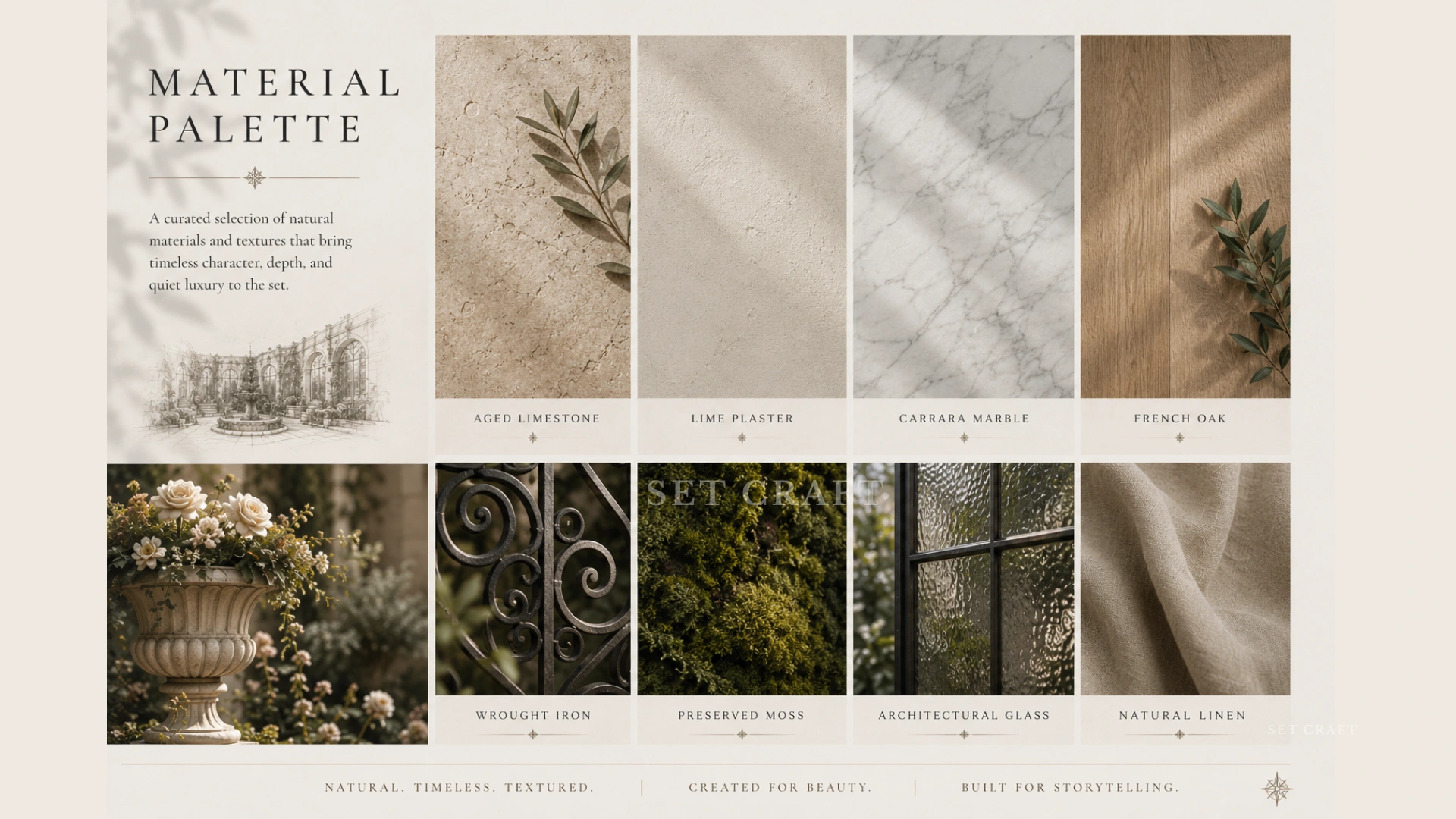 Mystic Garden material palette
