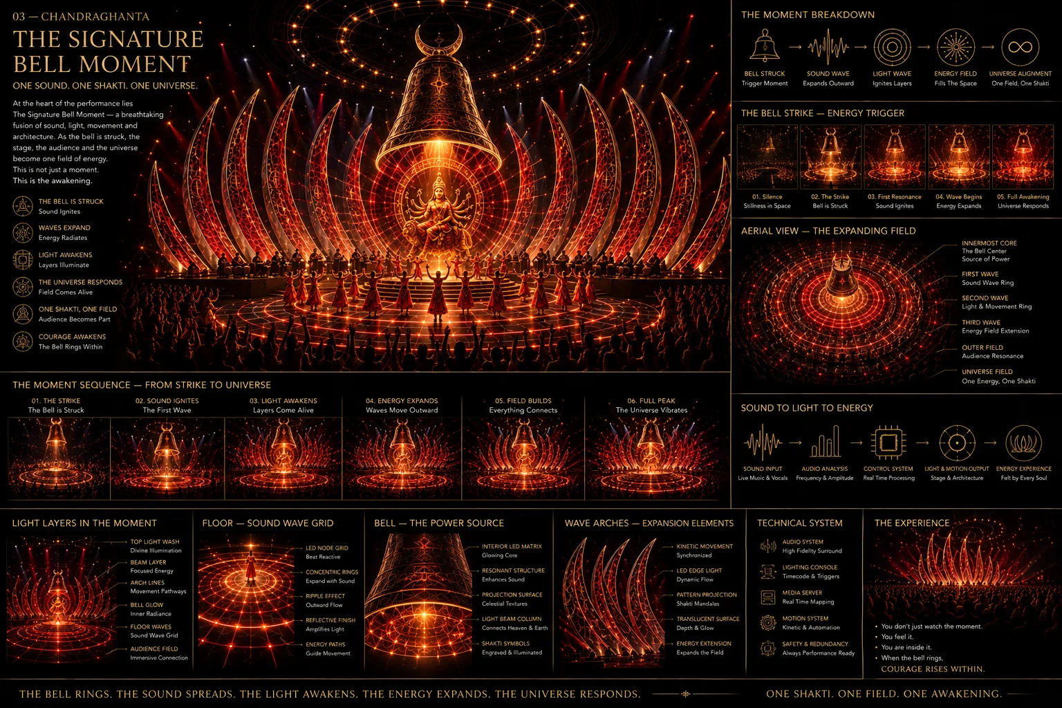 Aerial Chandraghanta Navratri stage and circular crowd masterplan with legend
